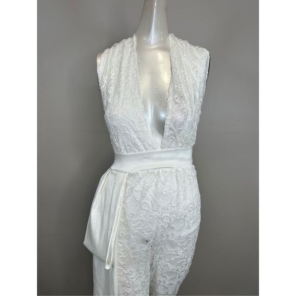 Michael Costello Collection Lilly Sleeveless Lace Jumpsuit Size US2 $980 - Picture 5 of 11
